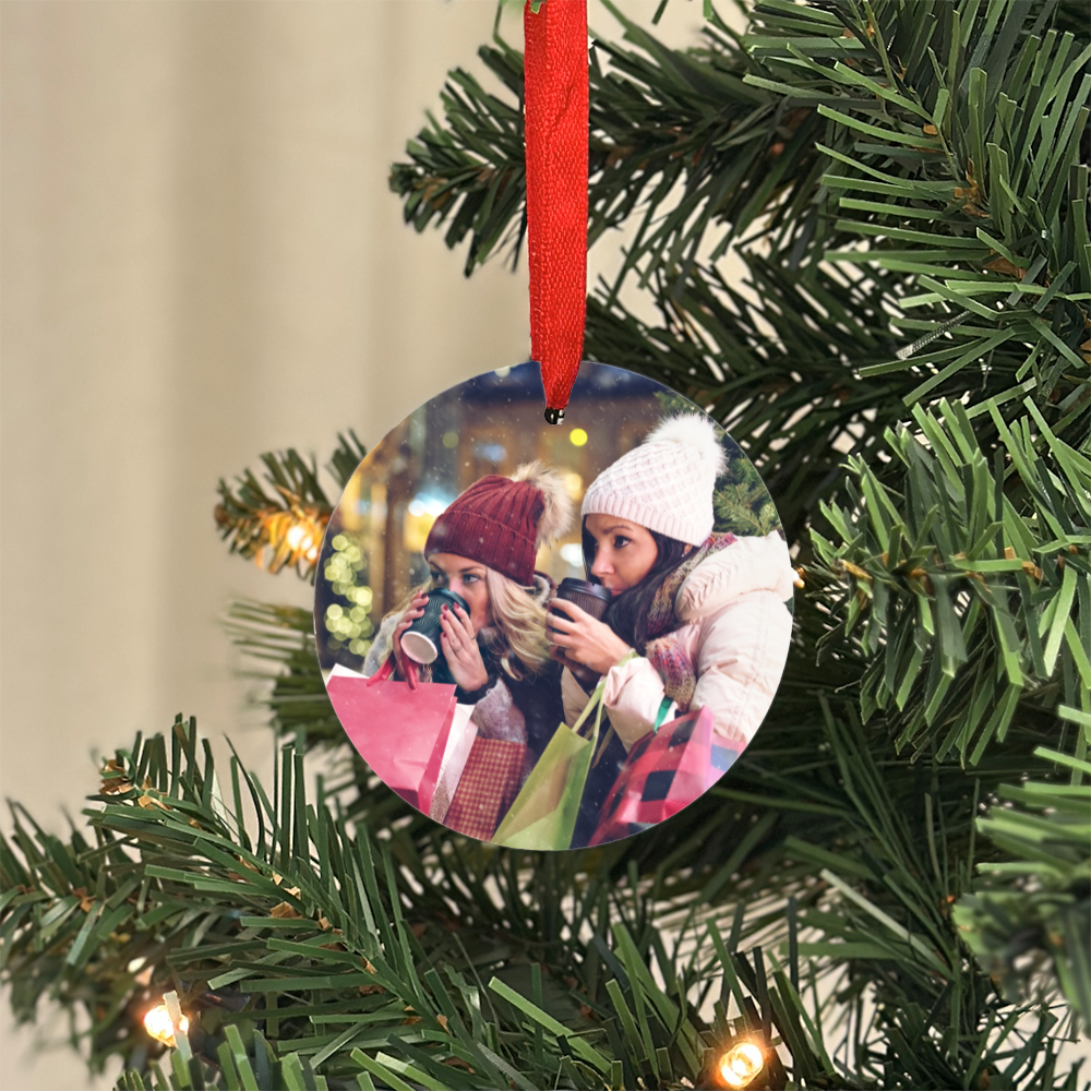 Photo Upload Christmas Decoration - Circle