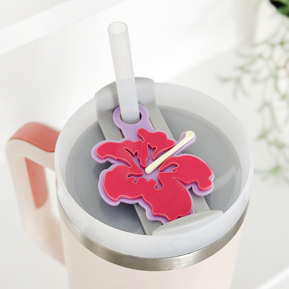 Flower Tumbler Topper - Lilac & Pink
