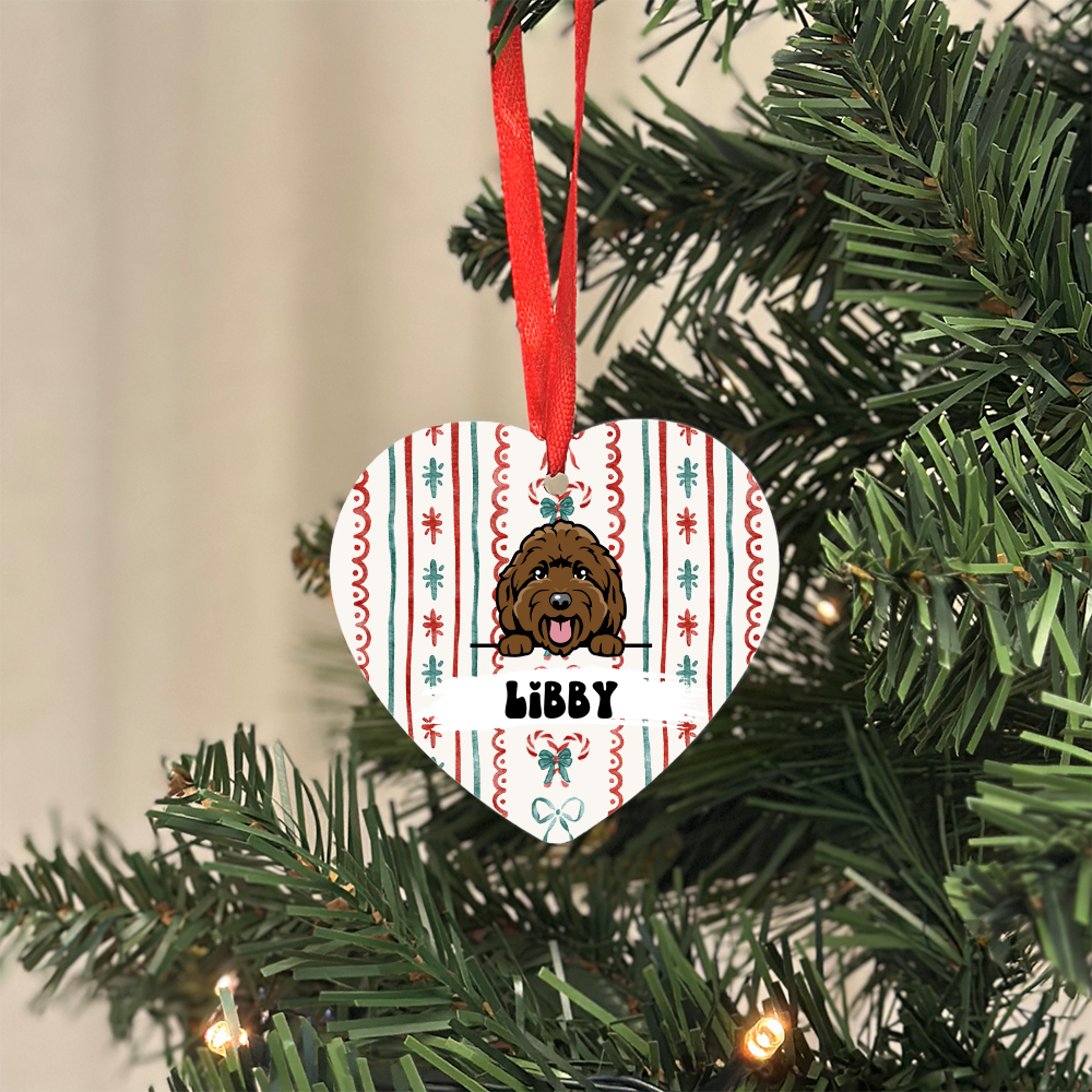 Personalised Dog Christmas Decoration - Heart