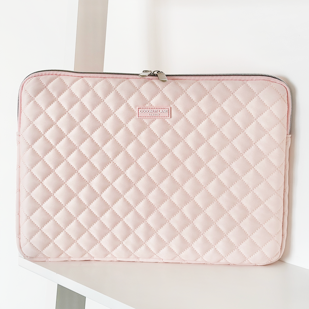 Quilted Marshmallow Pink Laptop Sleeve