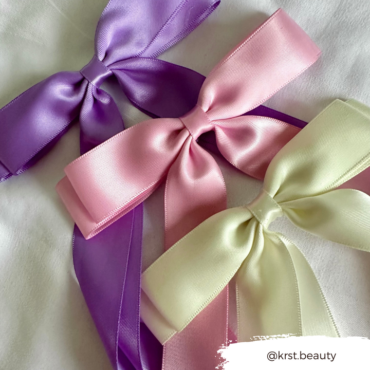 Ribbon Bow Clip - Hyacinth Purple