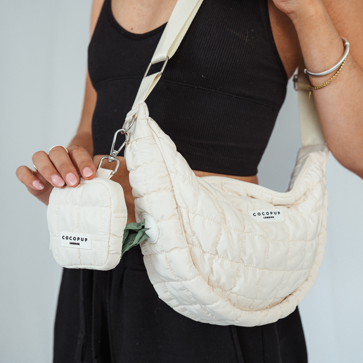 Crossbody Crescent Dog Walking Bag Bundle - Cloud