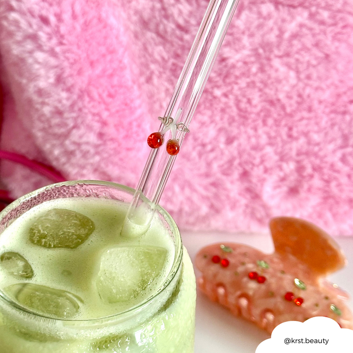 Glass Straw Set - Cherries