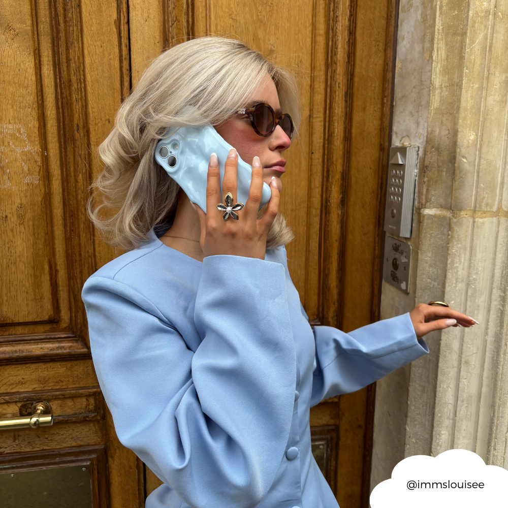 3D Bubble Phone Case - Ice Blue
