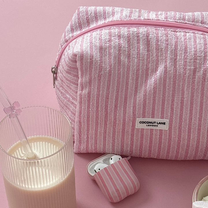 Towel Makeup Bag - Powder Stripe