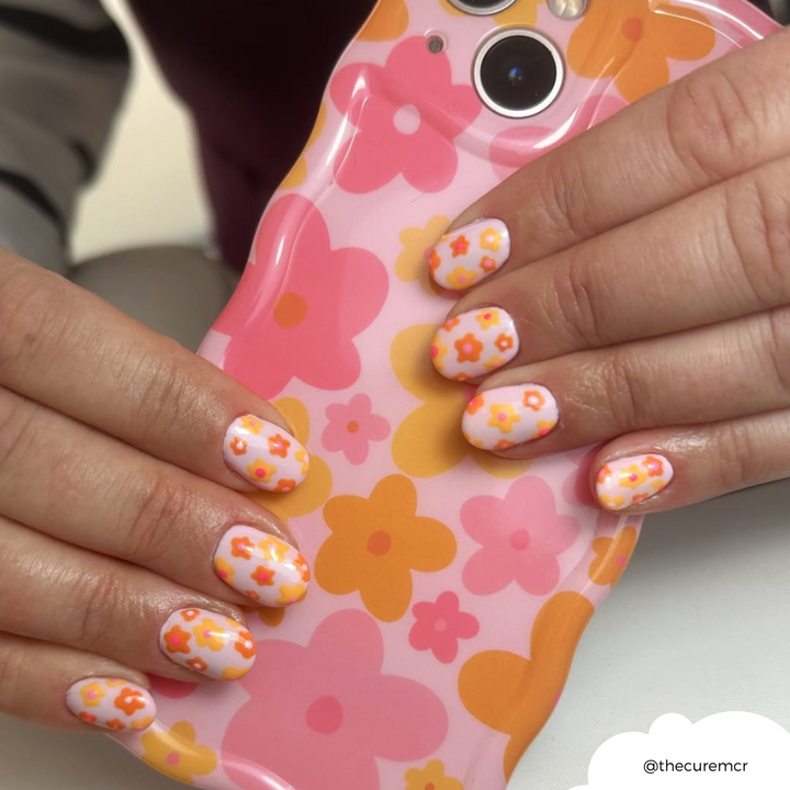 Wavy Phone Case - Pink & Orange Bloom