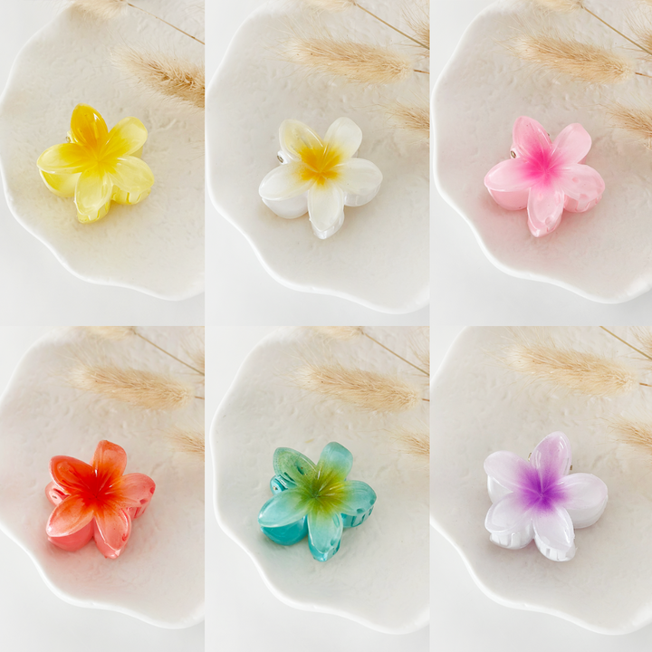 MINI TROPICAL FLOWER CLAW CLIP - 6 PACK