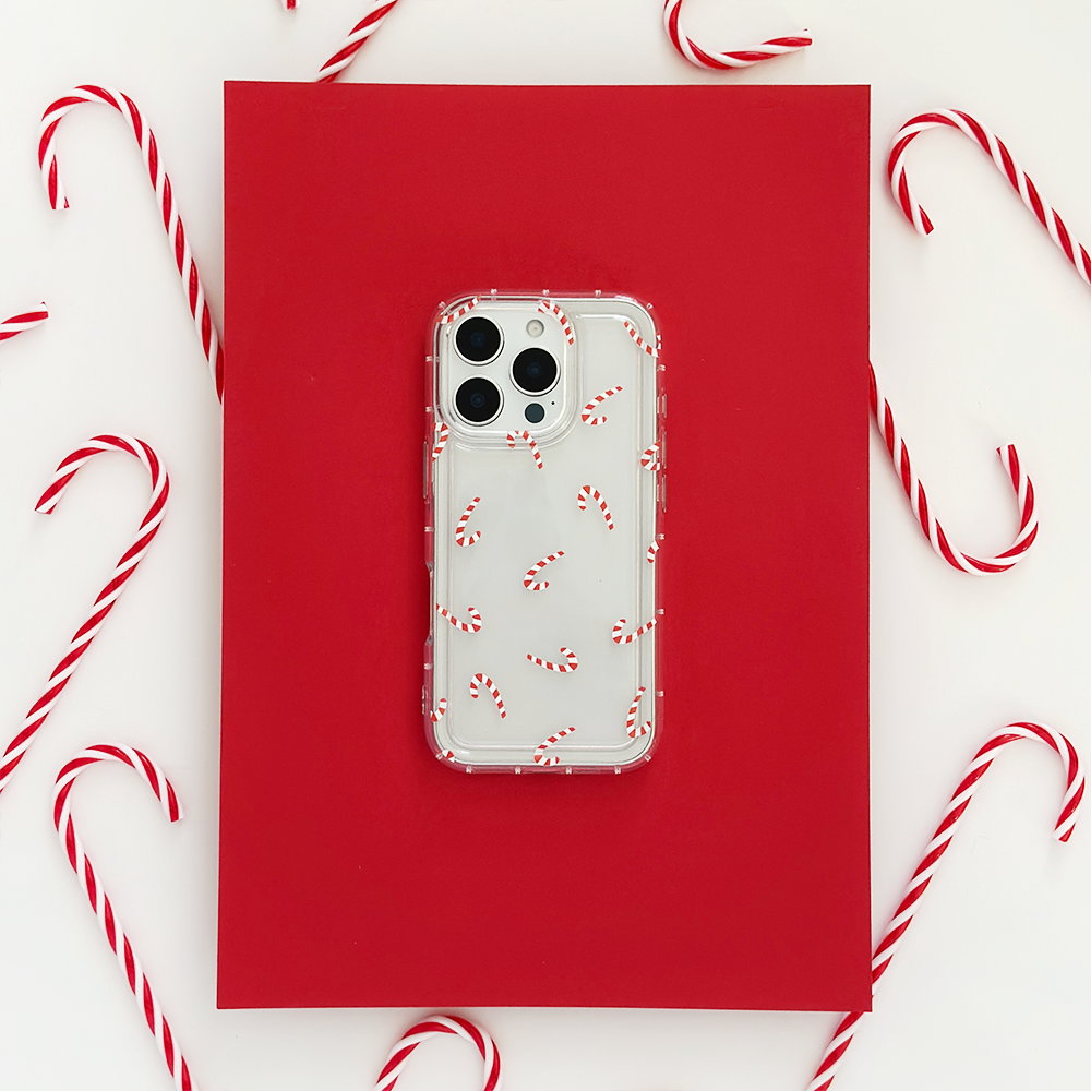 Clear Phone Case - Candy Canes