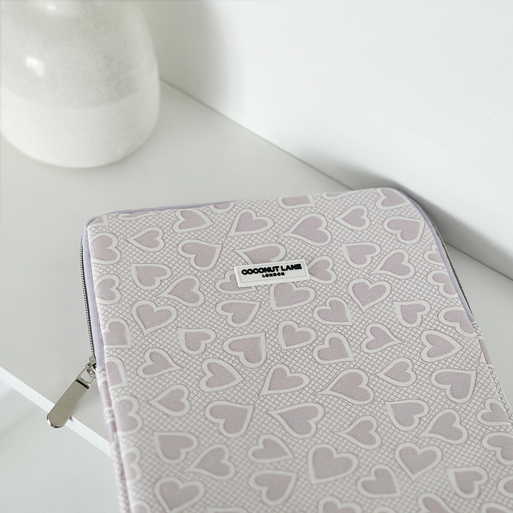 Lilac Hearts iPad Sleeve