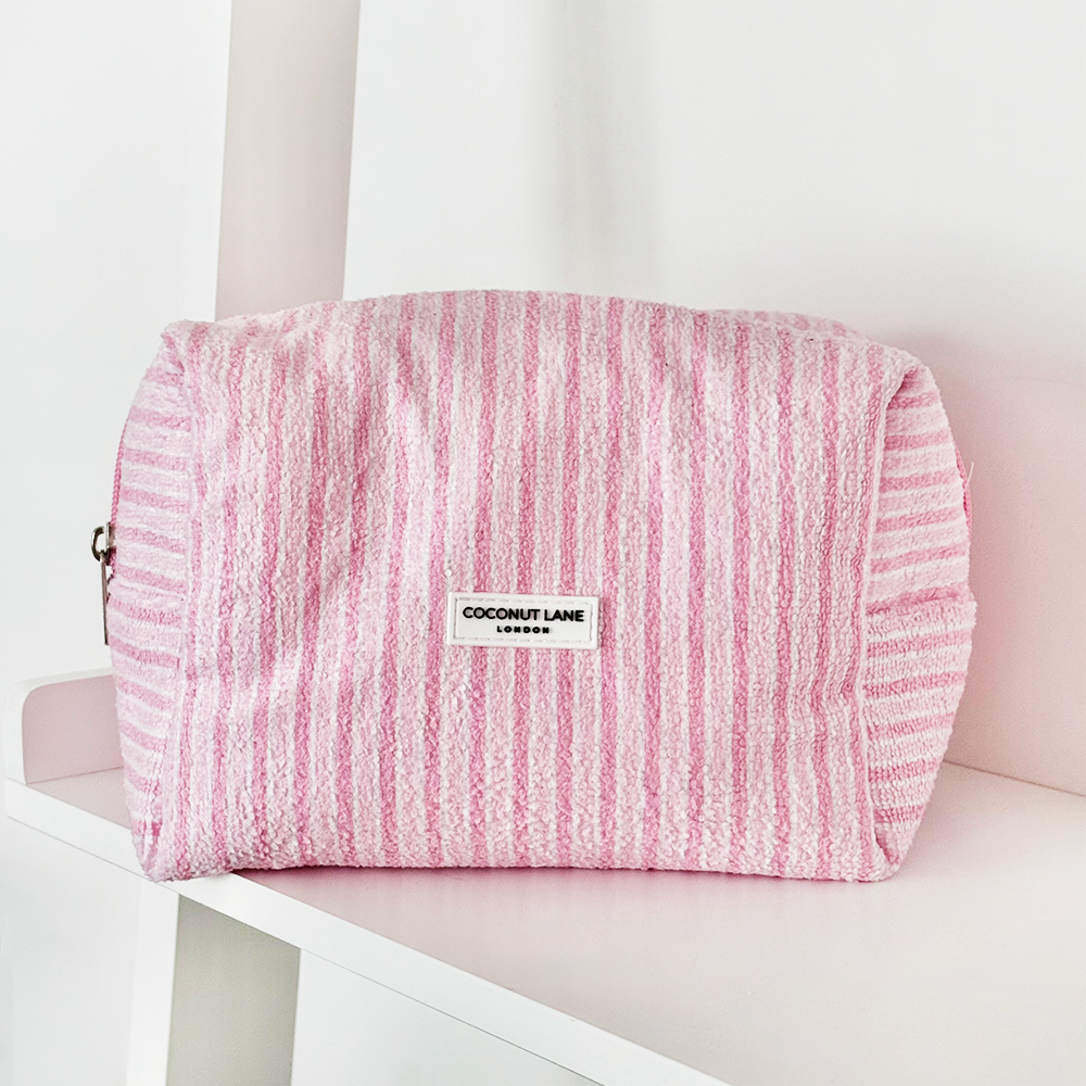 Towel Makeup Bag - Powder Stripe