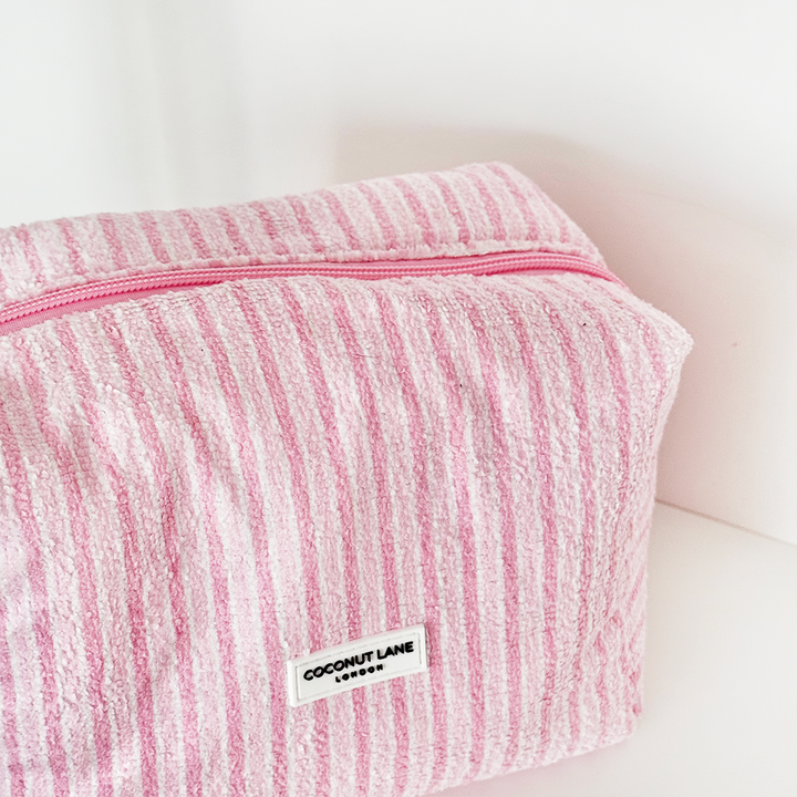 Towel Makeup Bag - Powder Stripe