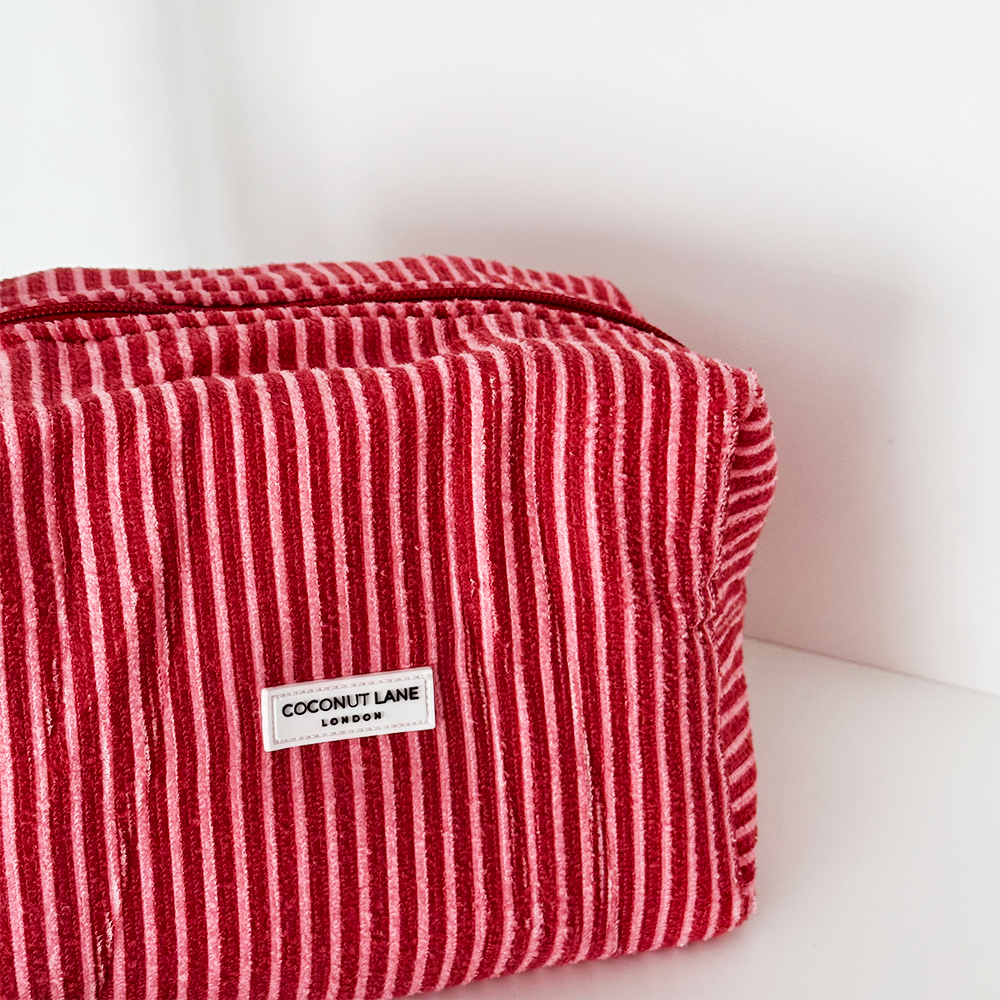 Towel Makeup Bag - Mulberry Stripes
