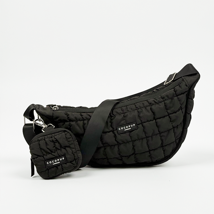 Crossbody Crescent Dog Walking Bag Bundle - Onyx