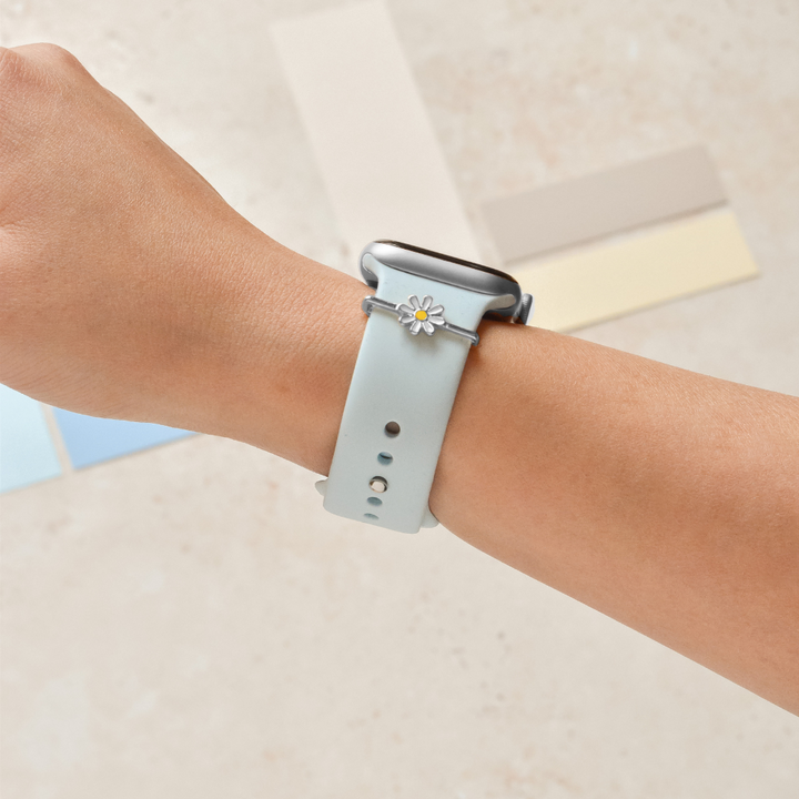 Watch Strap Charm Pack - Silver Wavy Daisy