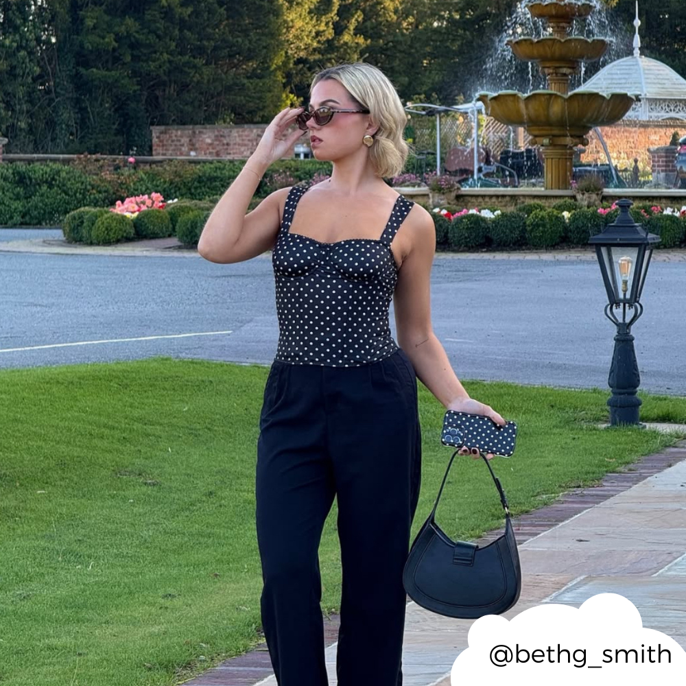 Wavy Phone Case - Black Polka Dot