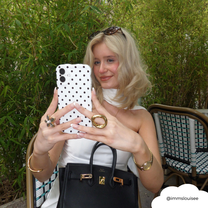 Wavy Phone Case - White Polka Dot