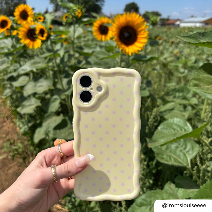 Butter Blush Phone Case in sunflower field