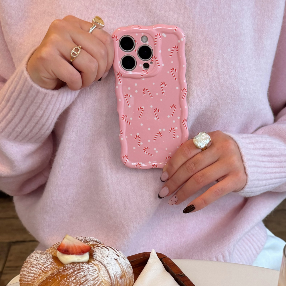 Wavy Phone Case - Candy Canes