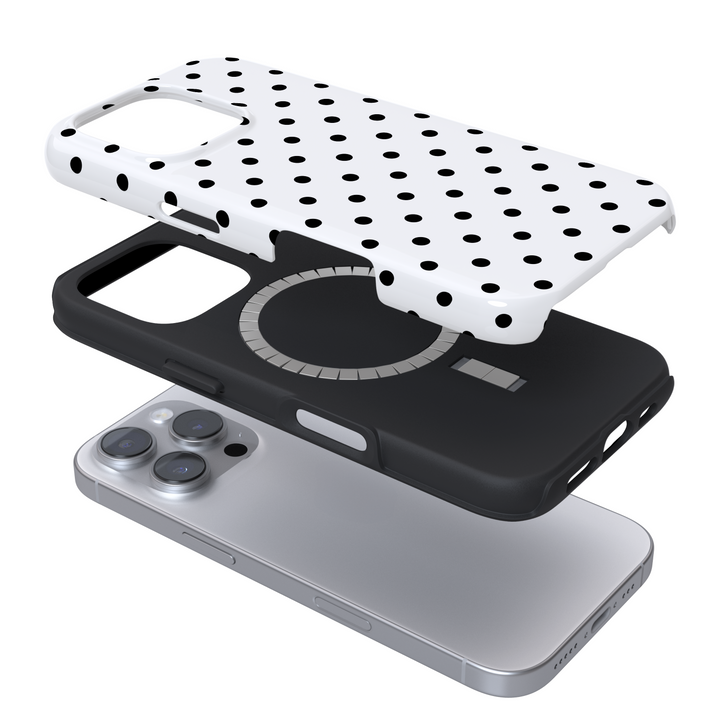 Tough MagSafe® Phone Case - White Polka Dots