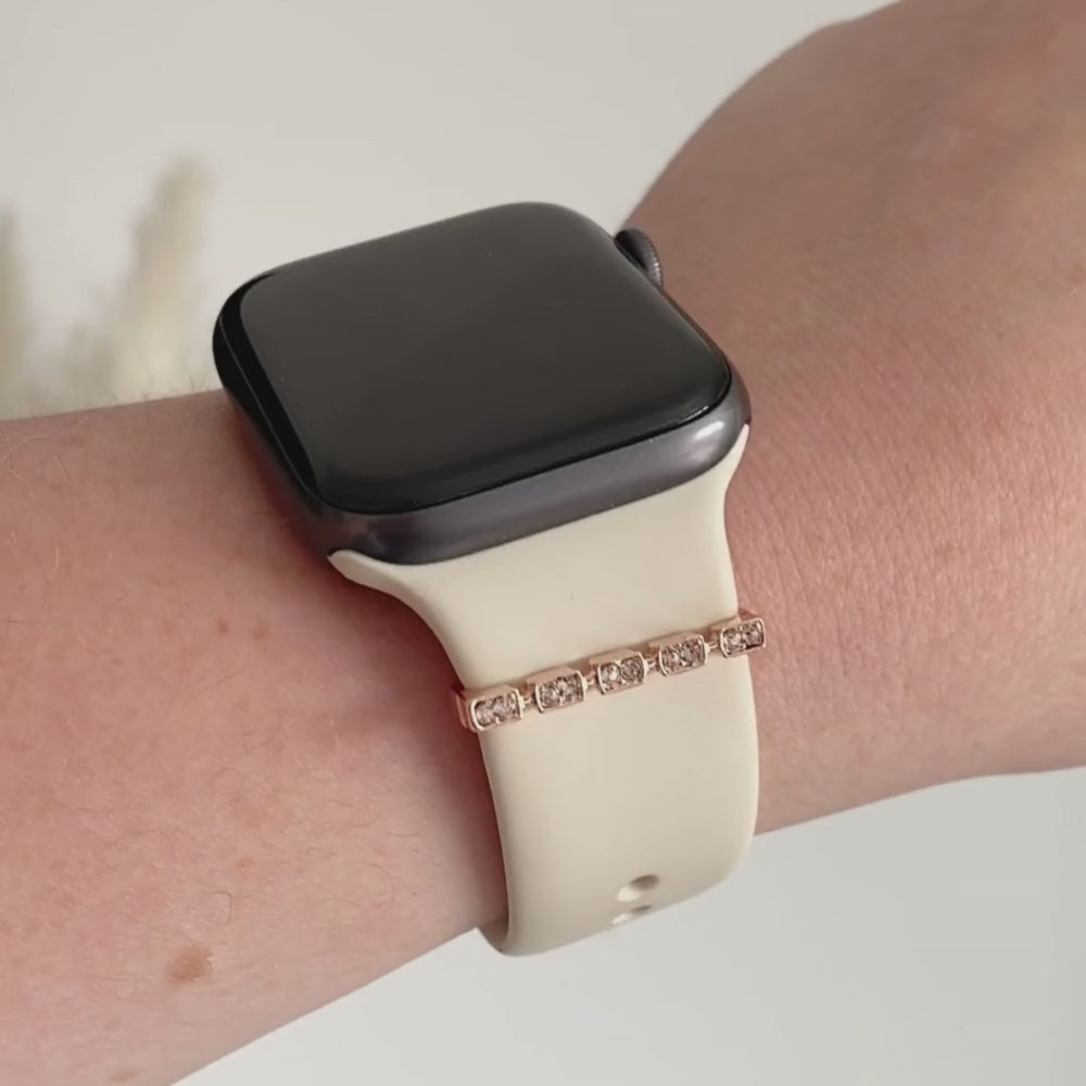 Watch Strap Charm - Rose Gold Diamante Link