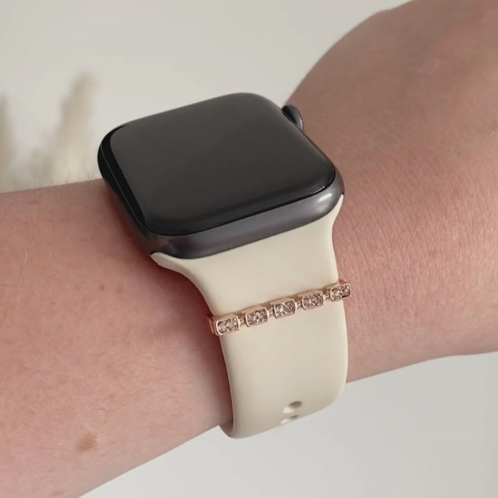 Watch Strap Charm - Rose Gold Diamante Link