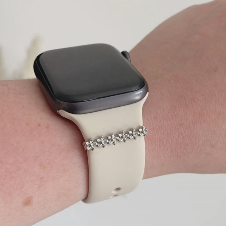 Watch Strap Charm - Silver Flower
