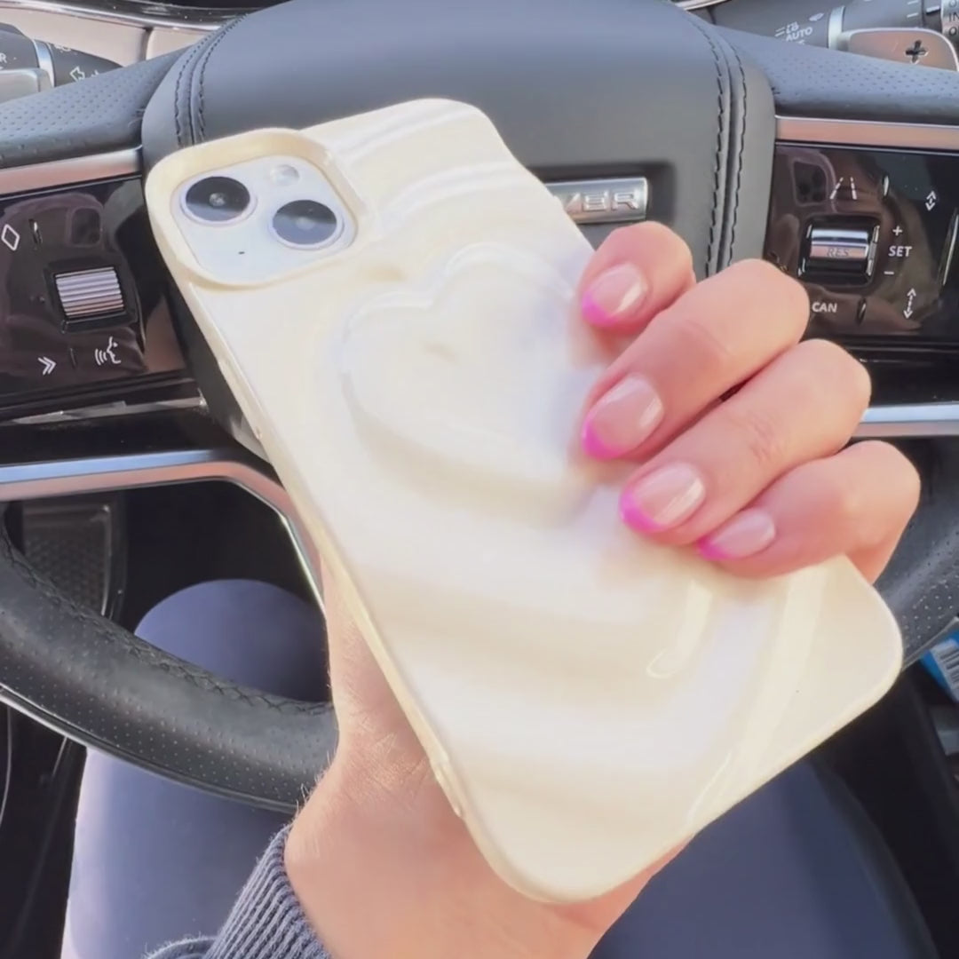 Melting Heart Phone Case - Coconut Cream