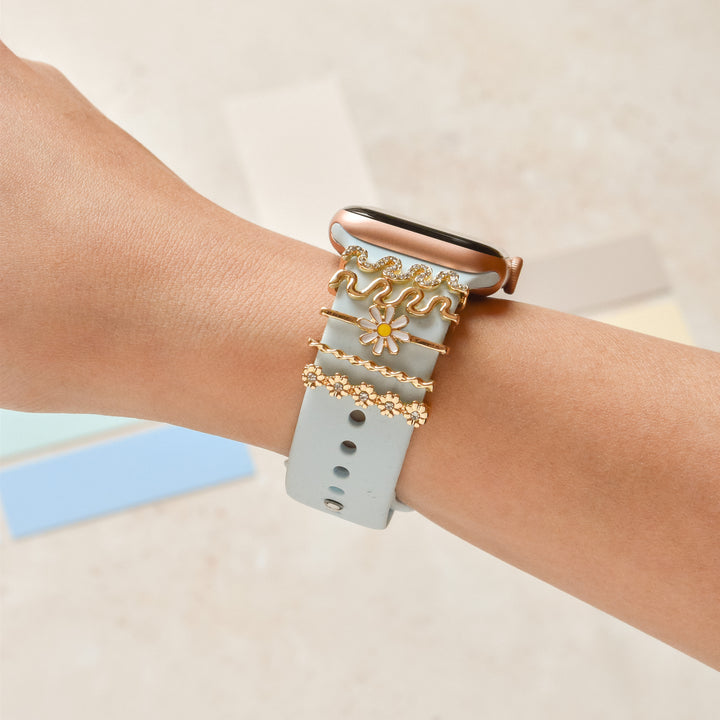 Watch Strap Charm Pack - Gold Wavy Daisy